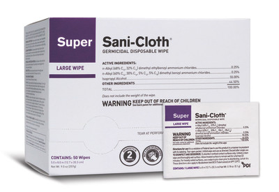 Wipe, Sanicloth Germicide Ind Wrap 5x8 (50/bx) Bx - 50