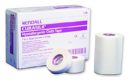 Tape, Adhsv Curasilk 1"x10yds (12/bx 10bx/cs)         Kendal Bx - 12