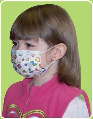 Mask, Face Prot Chld Happy Face W/earlp (75/bx 10b Bx - 75
