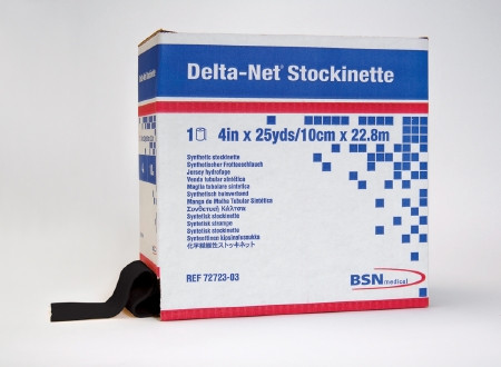 Stockinette, Cast Delta-net Blk  4" (2rl/cs) Rl - 1