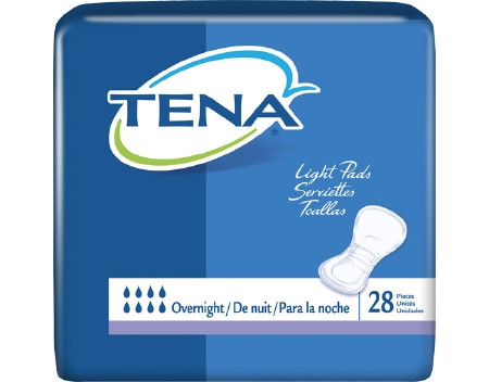 Pad, Lt Tena Overnight Heavy Protection (28/bg 3bg/cs) Bg - 28