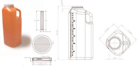 Container, Urine Collector 24hour Amber (40/cs) Ea - 1