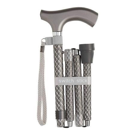 Cane, Folding Walking Stick Switch Sticks Engraved Graphite Ea - 1