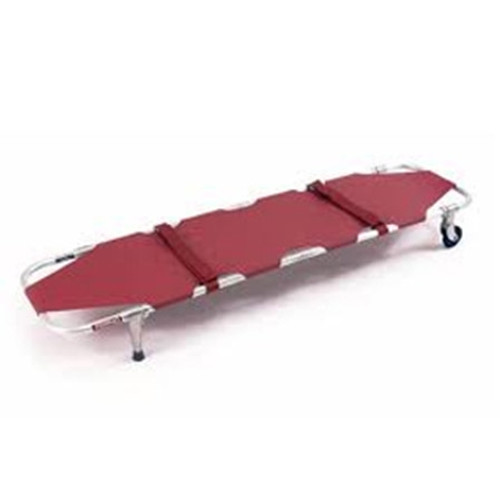 Foldable Stretcher with Wheels and Posts, Orange