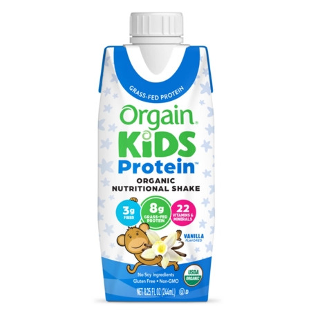 Shake, Nutrtn Organic Orgain Kids Protn Van Bean 224ml (12/c Cs - 12