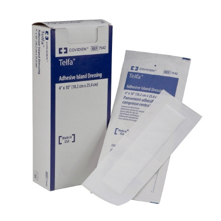 Dressing, Telfa Island 4"x10" (25/bx) Kendal Bx - 25