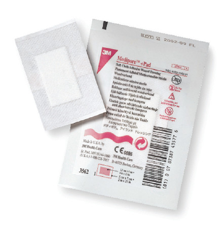 Dressing, Soft Cloth Medipore +pad 3 1/2x8" (25/bx Bx - 25