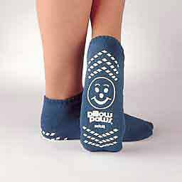 Slipper, Sock Dbl Print Teal Adlt Lg (48pr/cs) Pr - 1