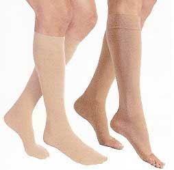 Stocking, Knee Hi Clsd Toe 15-20 Bge Med Pr - 1