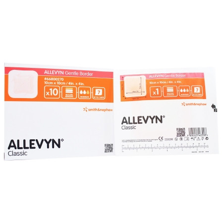 Dressing, Wnd Allevyn Gentle Border 4x4" (10/bx 10 Bx - 10