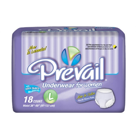 Underwear, Prevail Women 38"-50" Lg (18/bg 4bg/cs) Bg - 18
