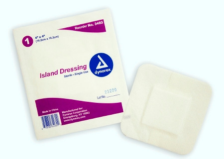 Dressing, Island Str 4x4" (25/bx 6bx/cs) Bx - 25