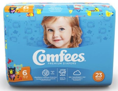 Diaper, Baby Comfees Sz6 (23/bg 4bg/cs) Bg - 23