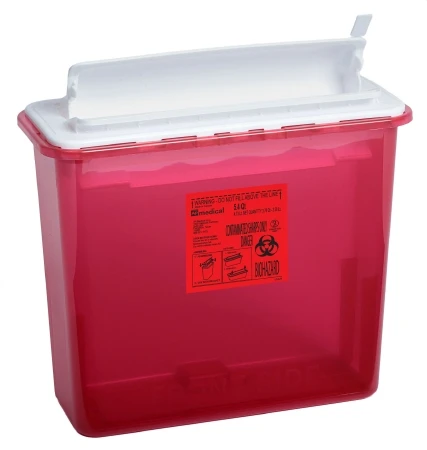 Container, Sharps Red 5.4qt Wall Disp (12/cs) Cs - 12