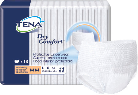 Underwear, Tena Dry Comfort Lg(18/pk 4pk/cs) Pk - 18