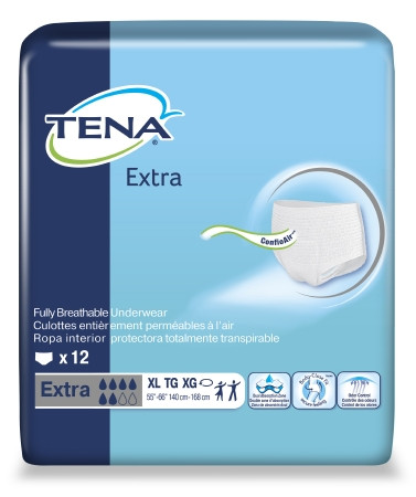 Underwear, Tena Protective Exttra Xlg (12/bg 4 Bg/cs) Bg - 12