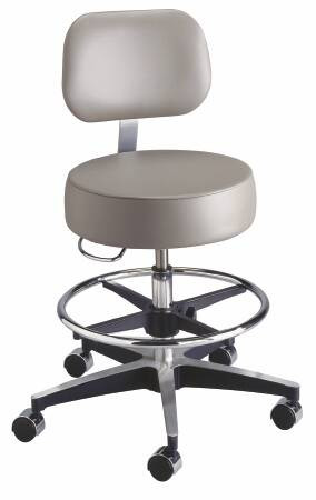 Stool, Exam Pneu 5leg Bck Ft Blk Ea - 1