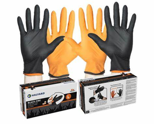 Halyard Black Fire Nitrile Gloves, Case of 10 Boxes