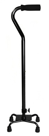 Cane, Quad/sm Base Alum Blk (4/cs) Ea - 1