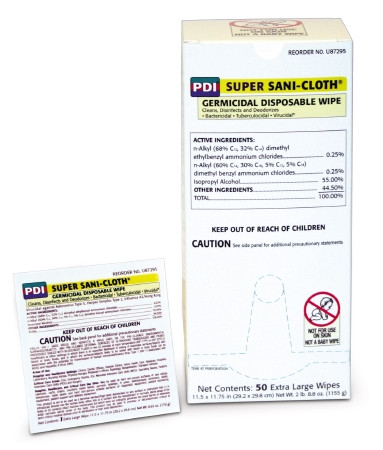 Wipe, Sanicloth Germicide 11 3/4"x11 1/2" (50/sl) Sl - 50