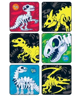 Sticker, Glow-in-the-dark Dinosaur Bones Asst (90/pk) Pk - 1