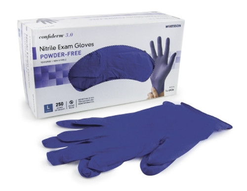 Glove, Exam Nitrl 3.0 Pf Blu Lg (250/bx 10bx/cs) Bx - 1