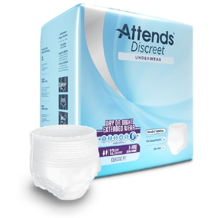 Underwear, Incont Overnight W/leakae Xlg (12/bg 4bg/cs) Bg - 12