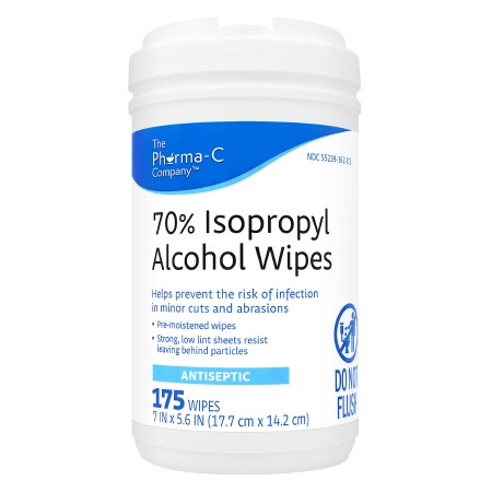 Wipe, Wet Pharma-c Isopropyl Alcohol 70% (175/ct 6ct/cs) Ct - 175