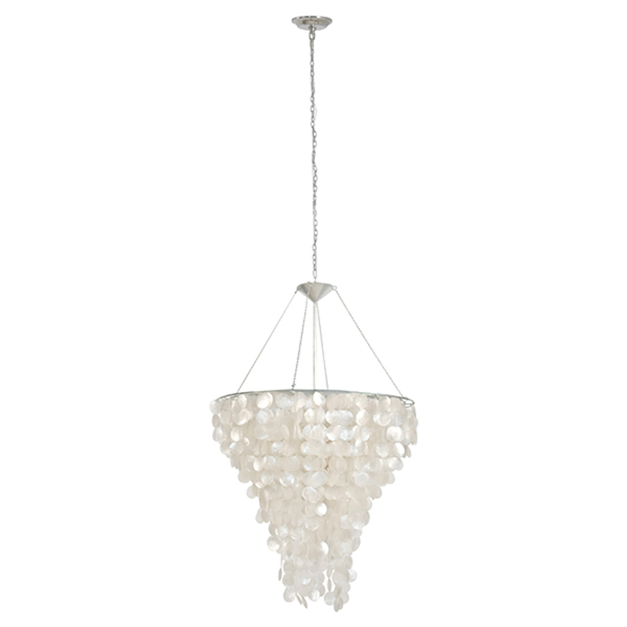 Worlds Away Capiz Shells Tapered Chandelier - Scenario Home