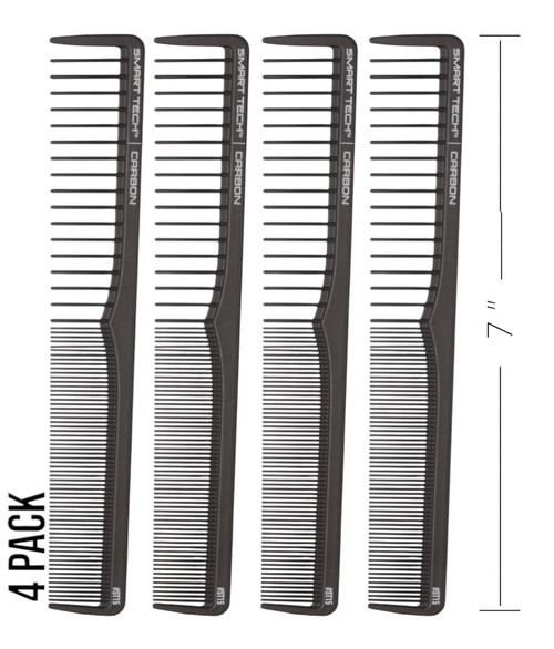 Smart Tech Carbon Wide Cutting Comb - 4 Pack