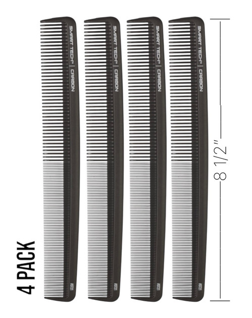 Smart Tech Carbon Long Cutting  Comb - 4 Pack Smart Tech Carbon Long Cutting  Comb - 4 Pack
