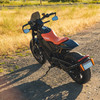 Vermilion seat for S2 Mulholland on black bike