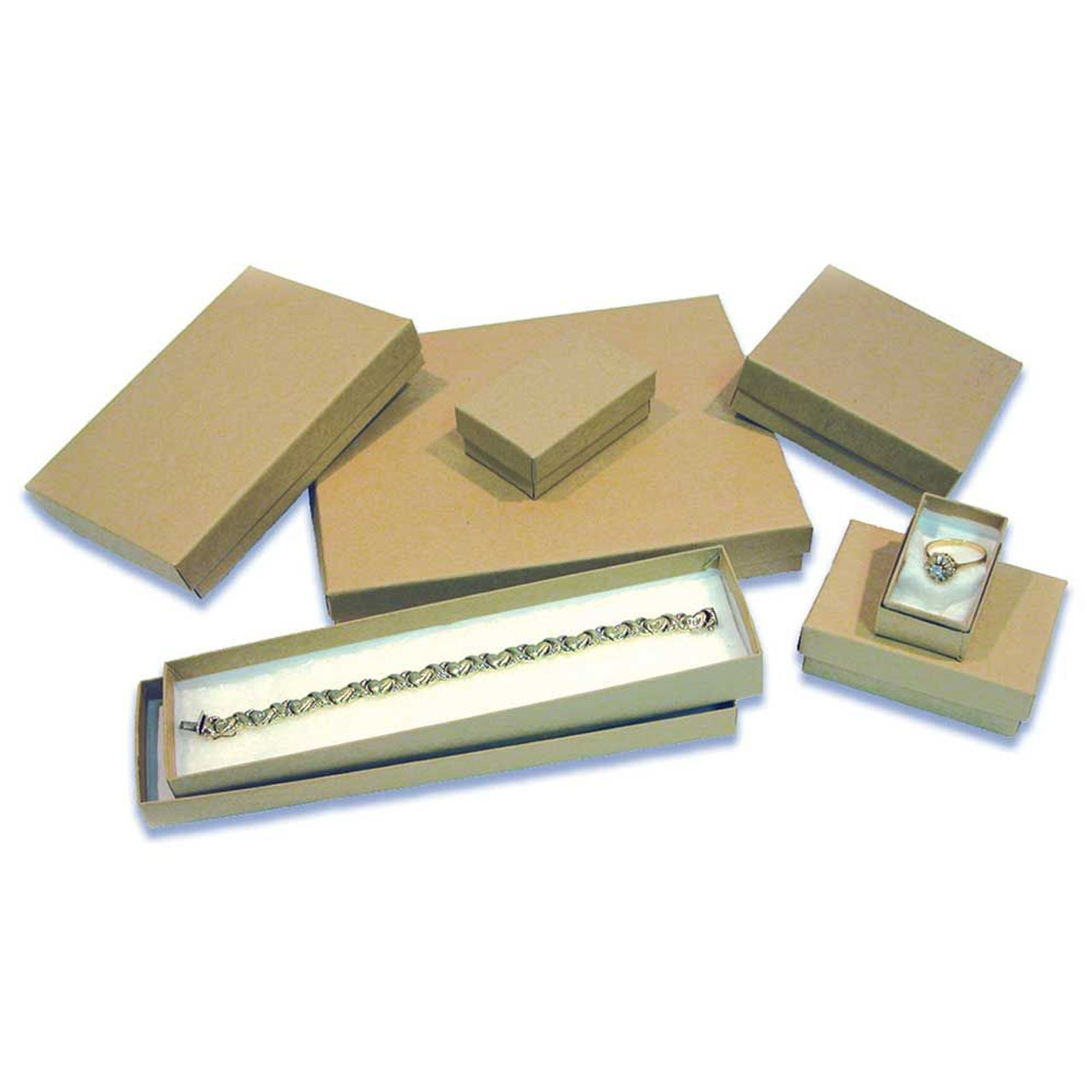 Kraft Jewelry Boxes with Cotton Mid Atlantic Packaging