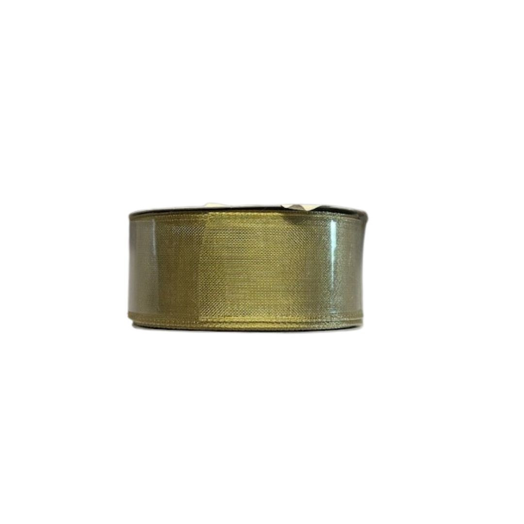 1.5 x 25 yds Gold Wired Satin Edge Ribbon - Mid Atlantic Packaging