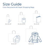 Color recycled kraft paper shopping bag size guide