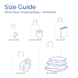 White paper shopping bag size guide