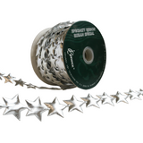 3/4" Silver Wired Stars Ribbon/25yds