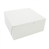 8x8x3 1 piece white lockcorner bakery box/250