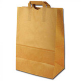 1/6 70# Recycled Kraft Shopper w/Handles 12x7x17/300