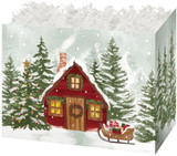 10 1/4" x 6" x 7 1/2" Christmas Cottage Gift Basket Box/6