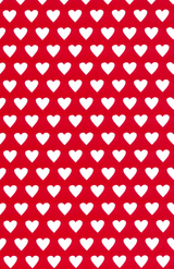 White Hearts Gift Wrap, 24"x417' Roll