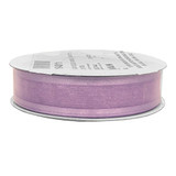 A roll of 7/8 x 25 yds Lavender Satin Edge with Wire Ribbon