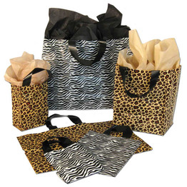 Animal Print Frosted Plastic Shopping Bags