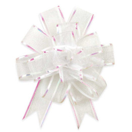 5" White Epiphany Pom Bows/50