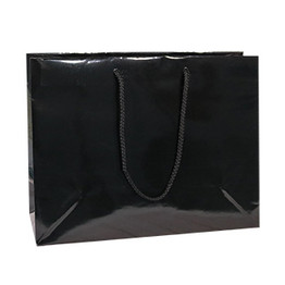 Buy Wholesale China Custom Logo Matte Laminate Rope Black Gold Chain Handle  Special Euro Tote Shoppers Premium Paper Gift Bags Shopping Bag & Paper Bag  at USD 0.28