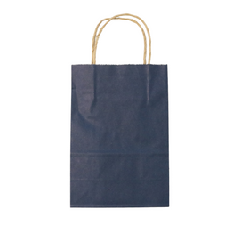 5.5x3.25x8.375 Navy/ Kraft Rose Shopping Bag 5.5x3.25x8.375 Navy/ Kraft Rose Shopping Bag
