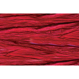 A 100 yd Roll of Pearlized Red Raspberry Raffia Ribbon, perfect for wrapping gifts and adding a pop of color to any package.