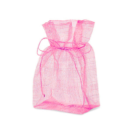 4" X 7" X 3" Pink Sinamay Drawstring Pouches/12CT