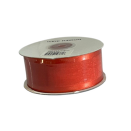 1.5x25 yds Orange Satin Edge with Wire