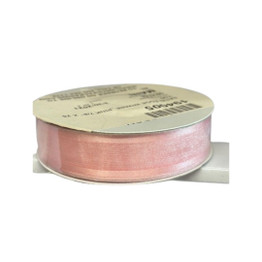 7/8 x 25 yds Pink Satin Edge with Wire